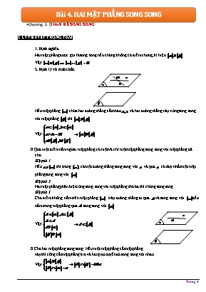 Ôn tập Hình học Lớp 11 - Bài 4 Hai mặt phẳng song song